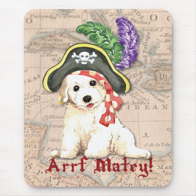 Bichon Frise Pirate Mousepad (Vorne)