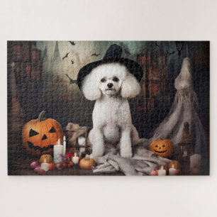 Bichon Frise Pumpkins Halloween Beängstigend