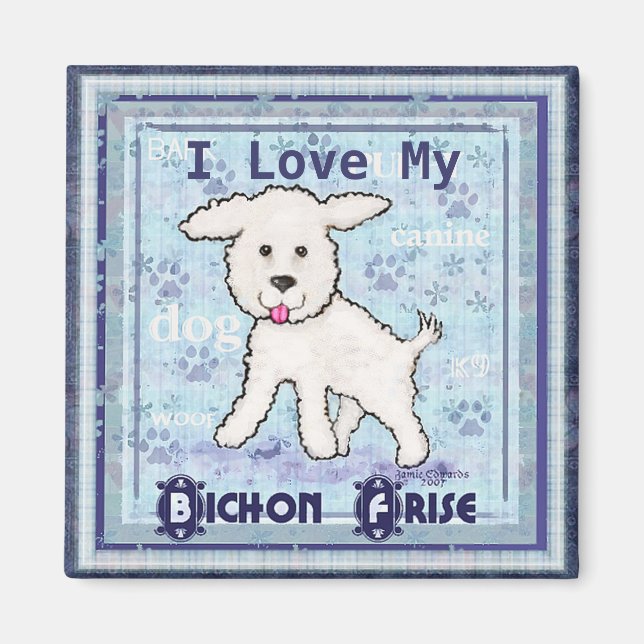 Bichon Frise Puppy Dog Art Magnet (Vorne)