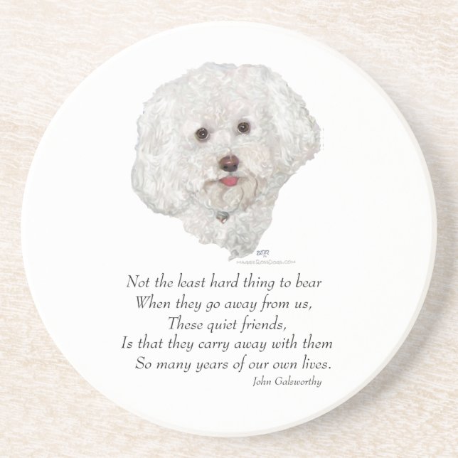 Bichon Frise Rainbow Bridge Getränkeuntersetzer (Vorne)