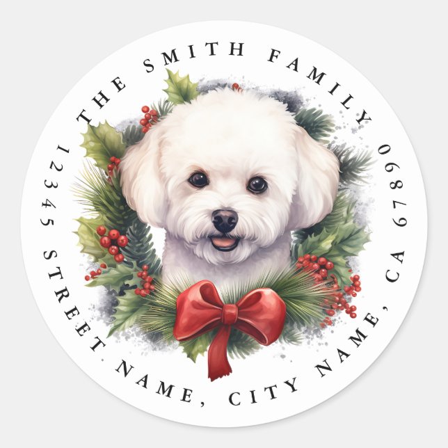 Bichon Frise Round Stickers (Vorderseite)