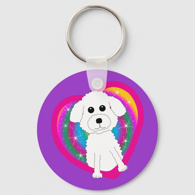 Bichon Frise Schlüsselanhänger (Vorderseite)