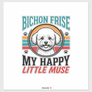 Bichon Frise Shirt Vintage Spirit Hund Art_1 Aufkleber