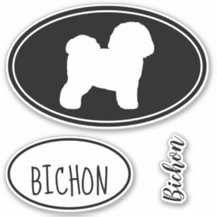Bichon Frise Silhouette Vinyl Sticker Set