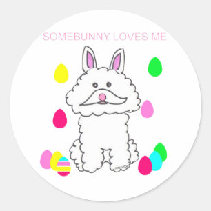 Bichon Frise Somebunny Lieben Runder Aufkleber
