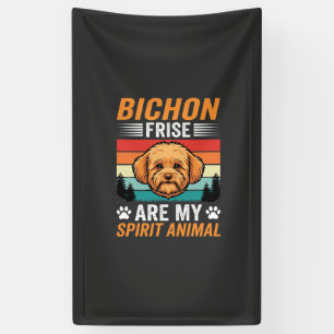 Bichon Frise Spirit-Tier Retro-Hund Banner