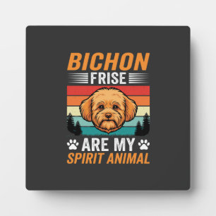 Bichon Frise Spirit-Tier Retro-Hund Fotoplatte