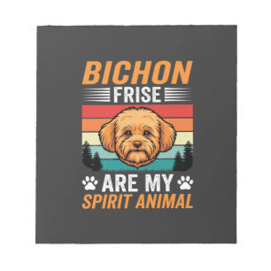 Bichon Frise Spirit-Tier Retro-Hund Notizblock