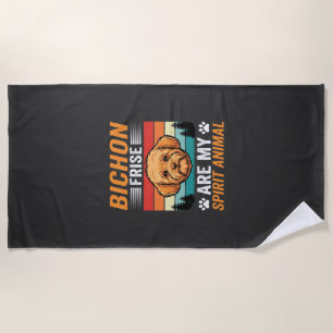 Bichon Frise Spirit-Tier Retro-Hund Strandtuch