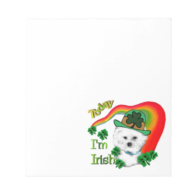 Bichon Frise St Patricks Notizblock (Vorderseite)