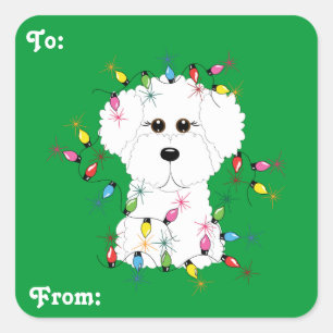 Bichon Frise Stickers Cadeaux de Noël