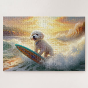 Bichon Frise Strand Surfen Malerei