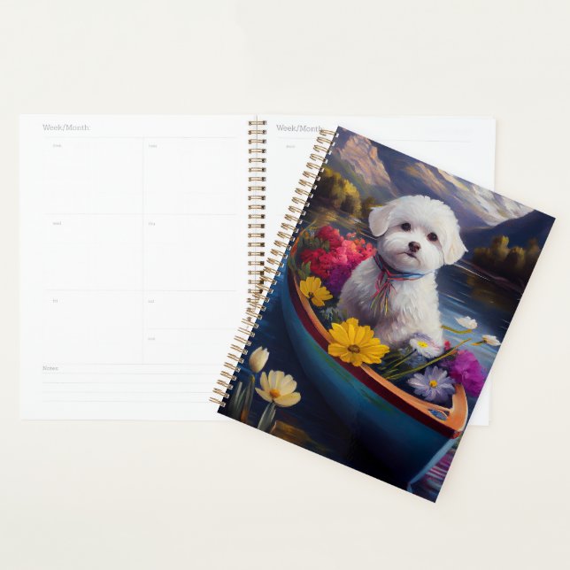 Bichon Frise sur une pagaie : une aventure Pittore (Devant avec enveloppe)