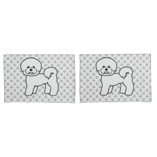 Bichon Frise Süße Cartoon-Hund-Illustration Kissenbezug