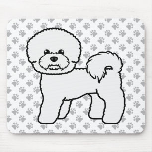 Bichon Frise Süße Cartoon-Hund-Illustration Mousepad