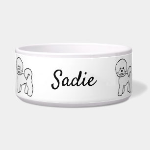 Bichon Frise Süße Cartoon-Hund-Illustration & Name Napf