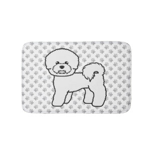Bichon Frise Süße Zeichentrick-Hund-Illustration Badematte