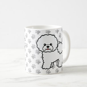 Bichon Frise Süßer Cartoon-Hund & Pfoten Kaffeetasse