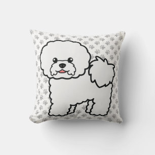 Bichon Frise Süßer Cartoon-Hund & Pfoten Kissen