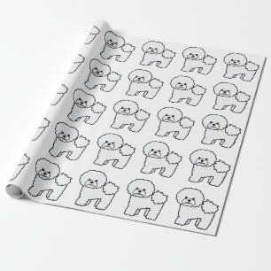 Bichon Frise Süßes Cartoon-Hund-Muster Geschenkpapier