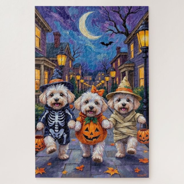 Bichon Frise Trick-oder-Treating Halloween-Kostüme (Vertikal)