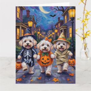 Bichon Frise Trick-oder-Treating Halloween-Kostüme Karte