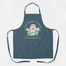Bichon Frise Türkis Hundepflege-Schürze | Deluxe
