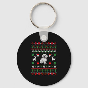 Bichon Frise Ugly Christmas Sweater Schlüsselanhänger