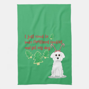 Bichon Frise und Weihnachtskekse Spaß Geschirrtuch