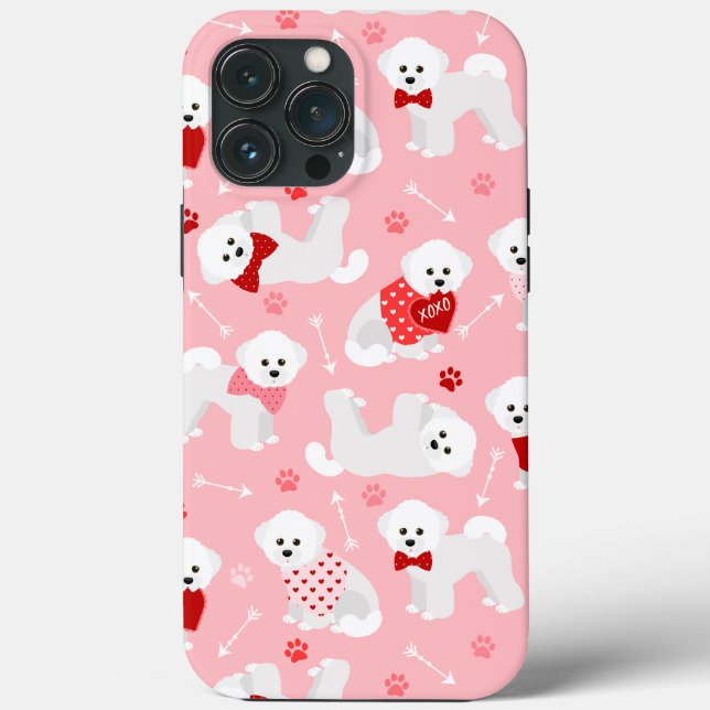 Bichon Frise Valentine Pattern Case-Mate iPhone Hülle (Rückseite)