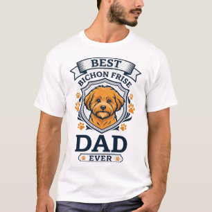 Bichon Frise Vater Einmal Hund Pfotenabdrücke T-Shirt