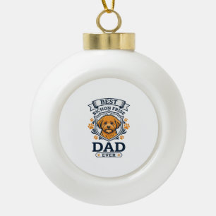 Bichon Frise Vater Einst Hundepfotenabdrücke Keramik Kugel-Ornament