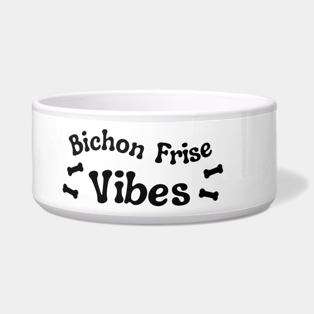 Bichon Frise Vibes Keramik Dog Bowl Napf (Links)