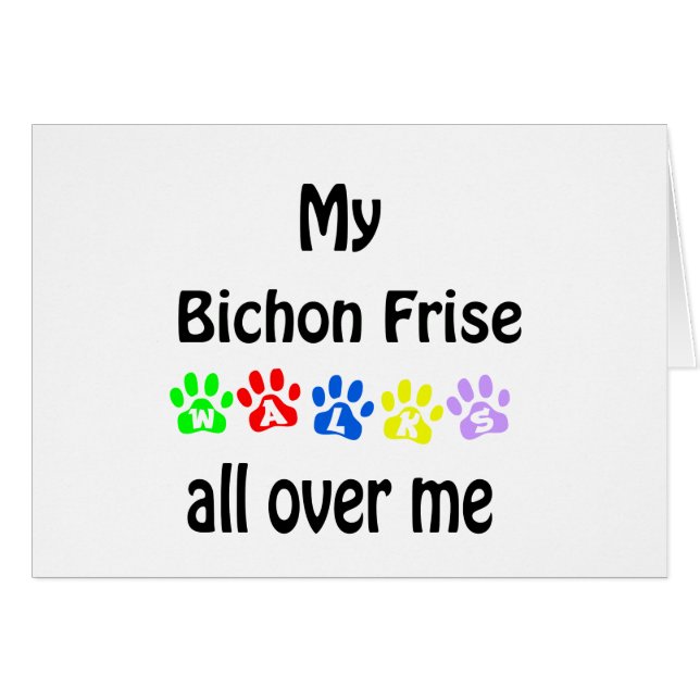 Bichon Frise Walks Design (Vorderseite (Horizontal))