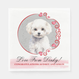 Bichon Frise Wedding Napkins mit Hunden Foto Serviette