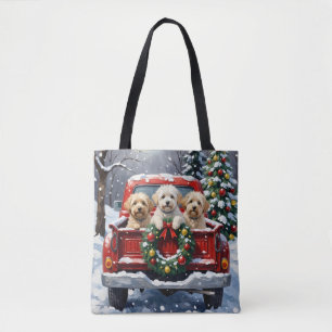 Bichon Frise Weihnachten Roter LKW Urlaub Tasche