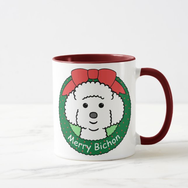 Bichon Frise Weihnachten Tasse (Rechts)