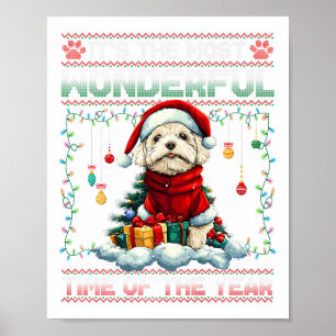 Bichon Frise Weihnachtsbaumdekorationen Hund Lover Poster