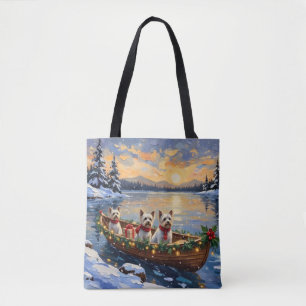 Bichon Frise Weihnachtsboot Urlaub Tasche