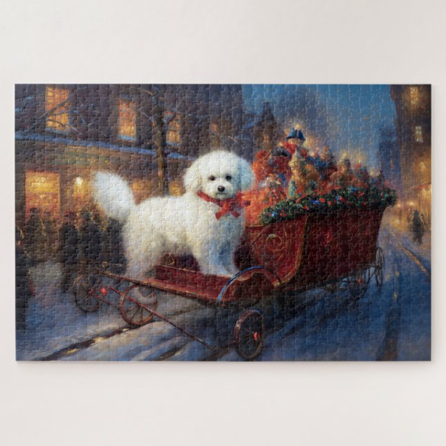 Bichon Frise Weihnachtsfeier (Horizontal)