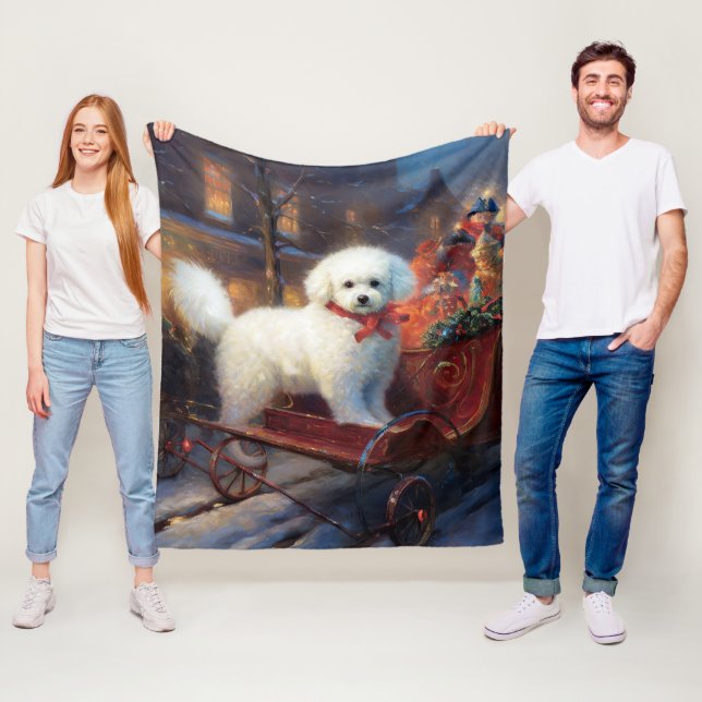 Bichon Frise Weihnachtsfeier Fleecedecke (Beispiel)