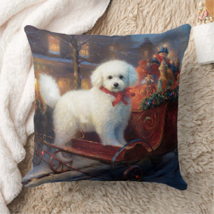 Bichon Frise Weihnachtsfeier Kissen