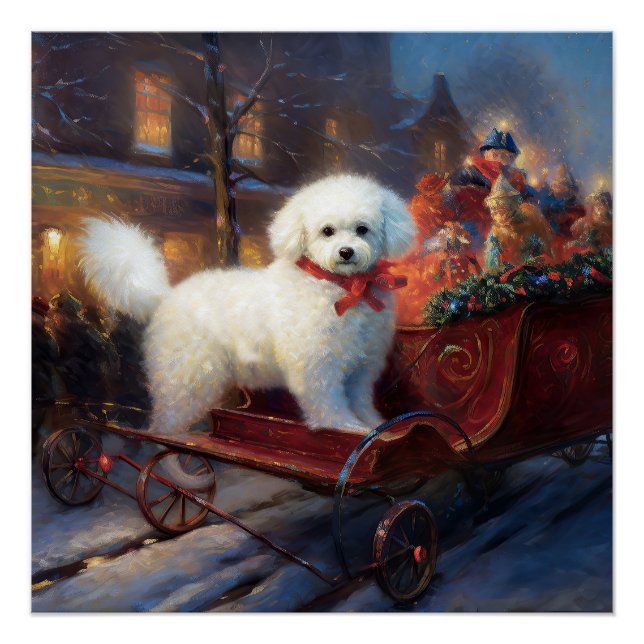 Bichon Frise Weihnachtsfeier Poster (Vorderseite)