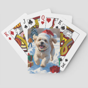 Bichon Frise Weihnachtsfest Schneeszene Spielkarten