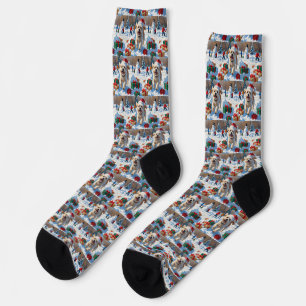 Bichon Frise Weihnachtsfestliche Schneeszene Socken