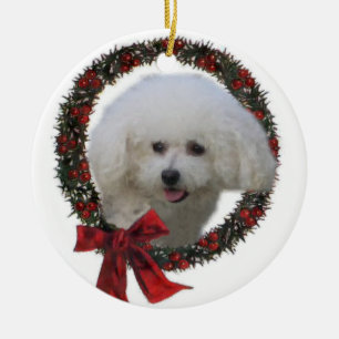 Bichon Frise Weihnachtsgeschenk-Verzierung Keramik Ornament