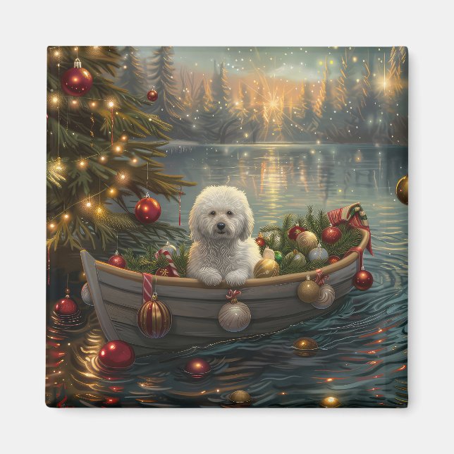 Bichon Frise Weihnachtsreise Magnet (Vorne)