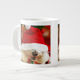 Bichon Frise Welpe mit Santa-Tracht Jumbo-Tasse
