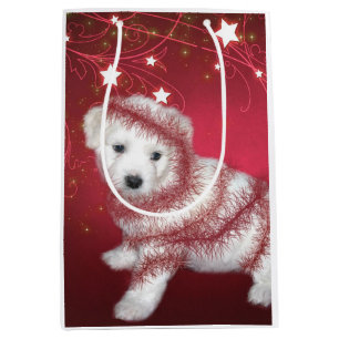 Bichon Frise Welpen-Weihnachten Mittlere Geschenktüte