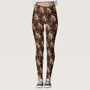 Bichon Frise Welppy Autumn Delight Pumpkin Leggings